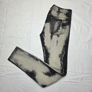 Free People Black and Gray Acid Wash Skinny Jeans